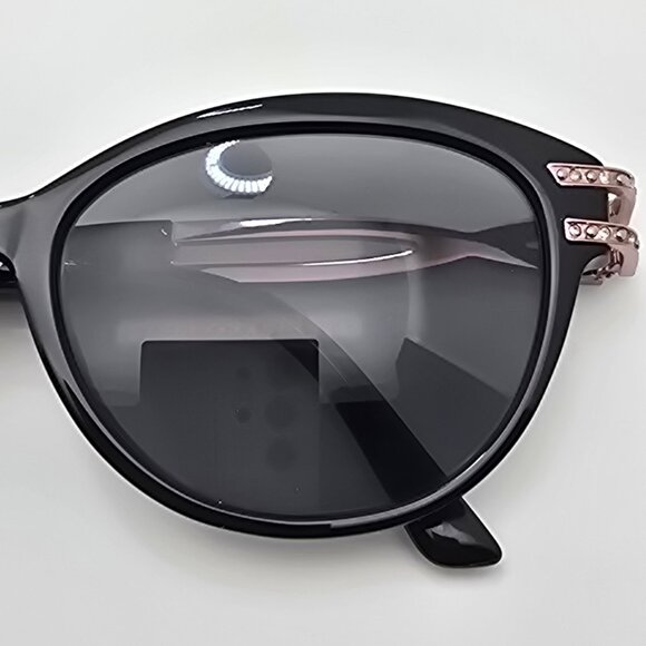 Bebe BB7216 001 Jet Black Rhinestone Cat Eye Eyeglasses Frame w/ Case 52-16-135 - Picture 12 of 15